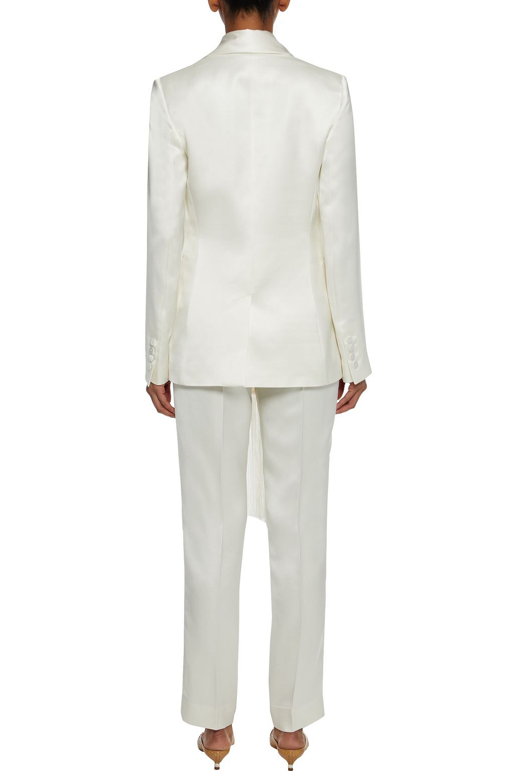 GABRIELA HEARST Hera fringed silk-satin blazer