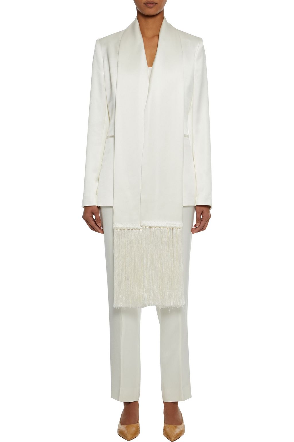 GABRIELA HEARST Hera fringed silk-satin blazer