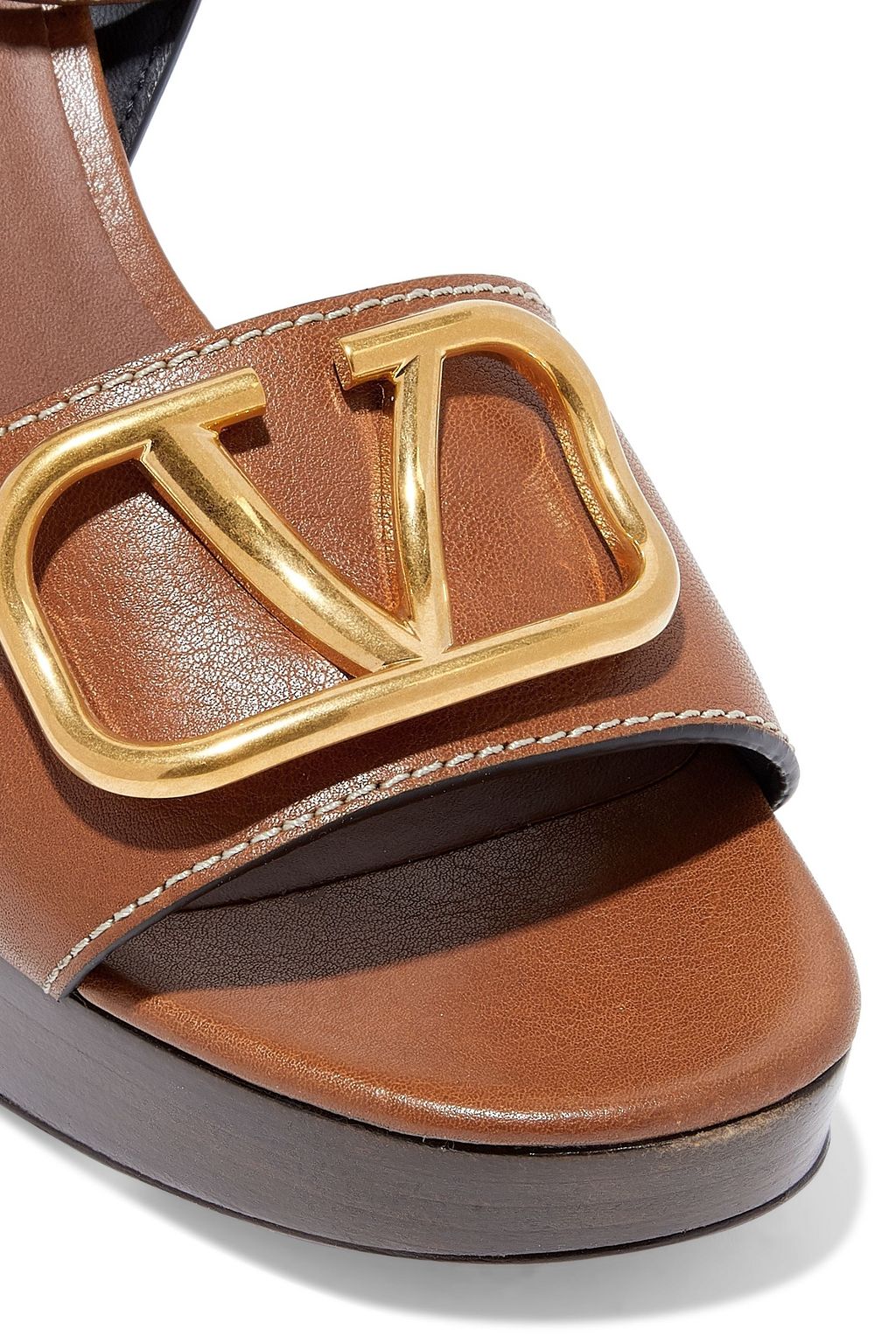 VALENTINO GARAVANI Go Logo embellished leather platform sandals