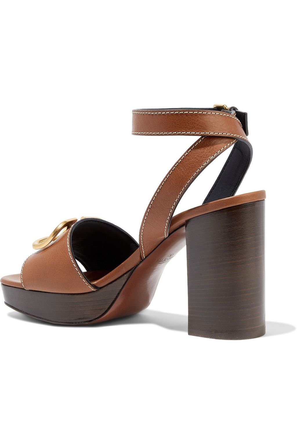 VALENTINO GARAVANI Go Logo embellished leather platform sandals
