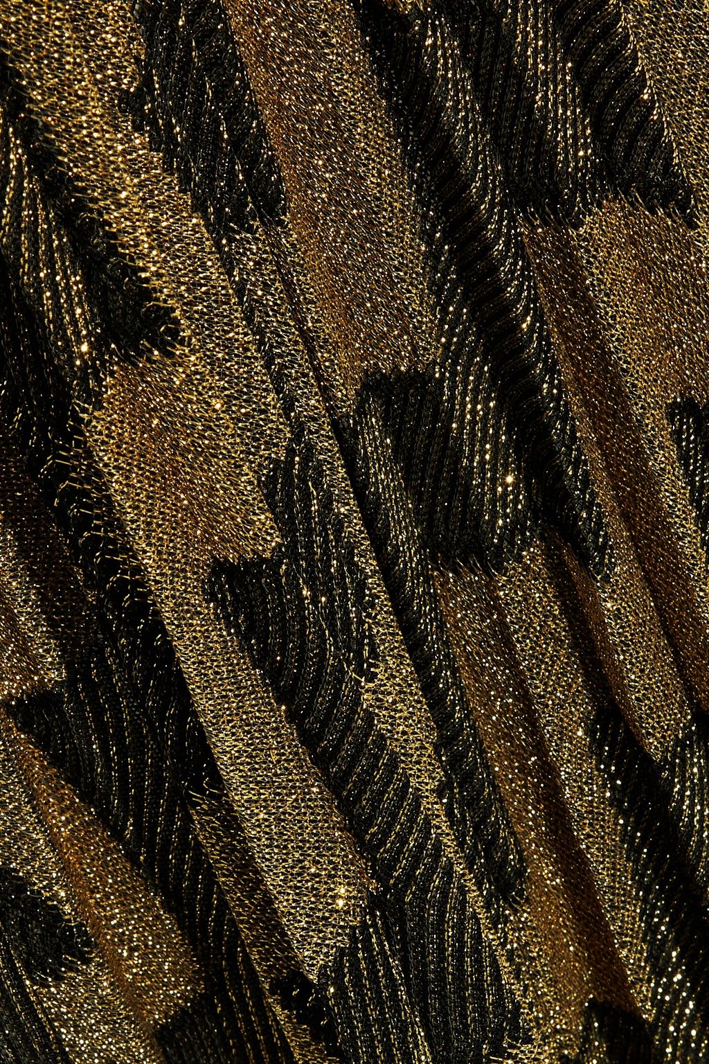 M MISSONI Twist-front metallic jacquard-knit midi dress
