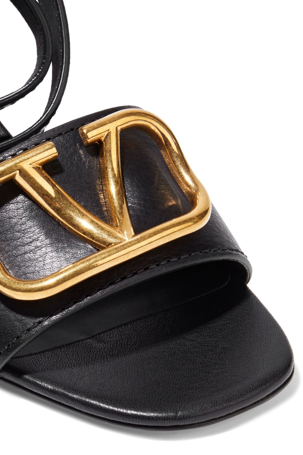 VALENTINO GARAVANI Go Logo embellished leather sandals