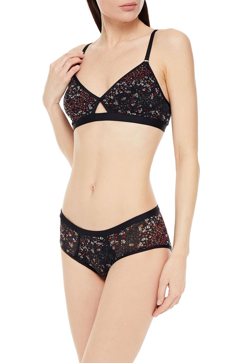 COSABELLA Verona cutout floral-print stretch-mesh soft-cup bra