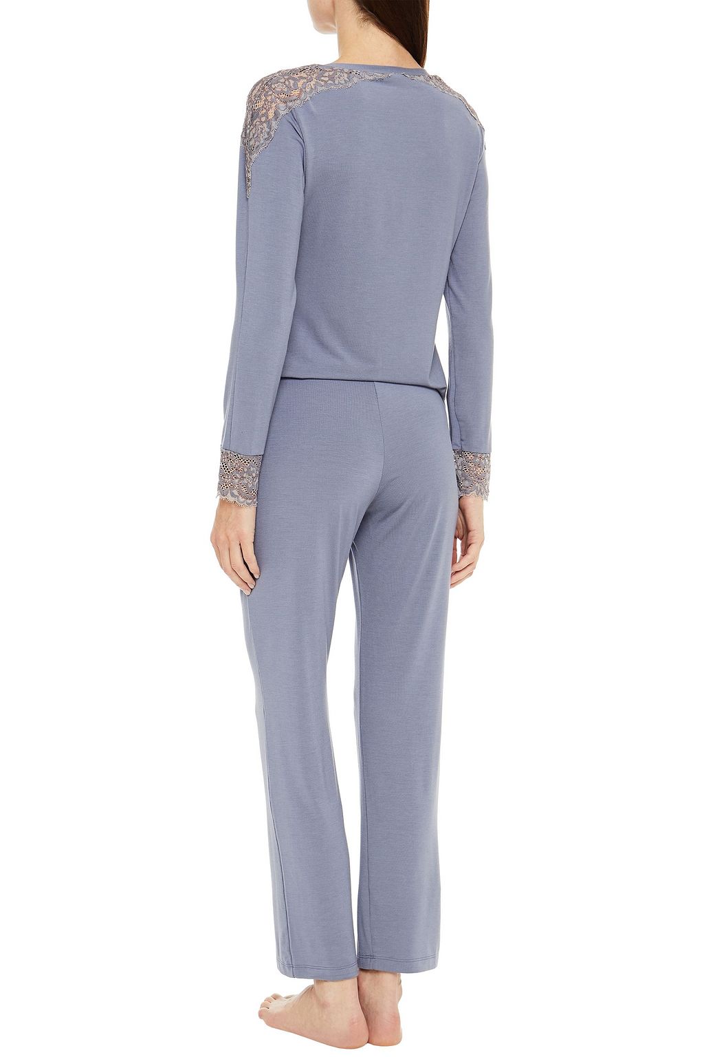 COSABELLA Lace-trimmed modal-blend jersey pajama top