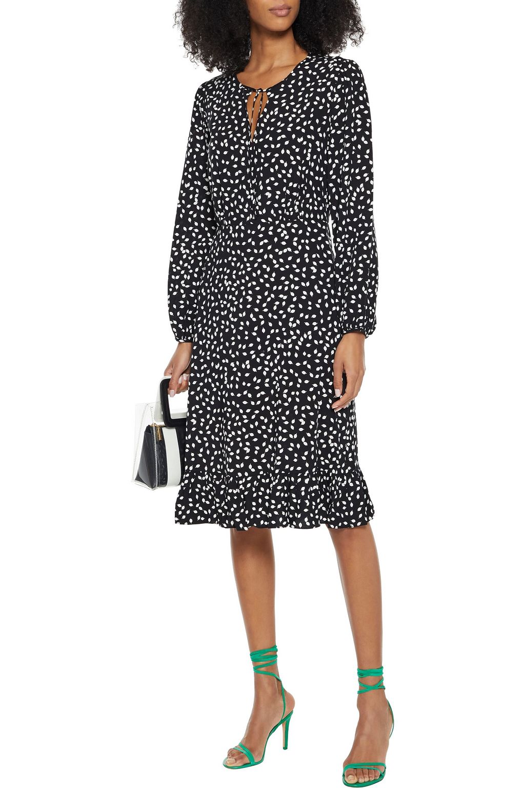DIANE VON FURSTENBERG Campbell Midikleid aus Webstoff mit Print und Rüschen