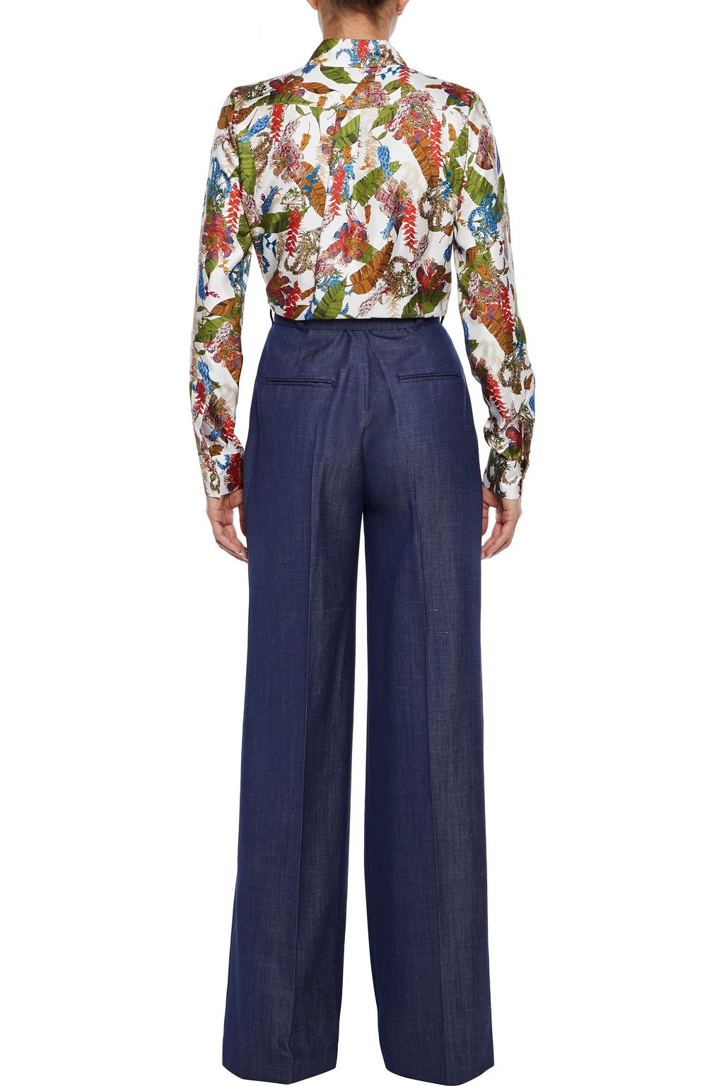 GABRIELA HEARST Vargas belted wool, silk and linen-blend wide-leg pants