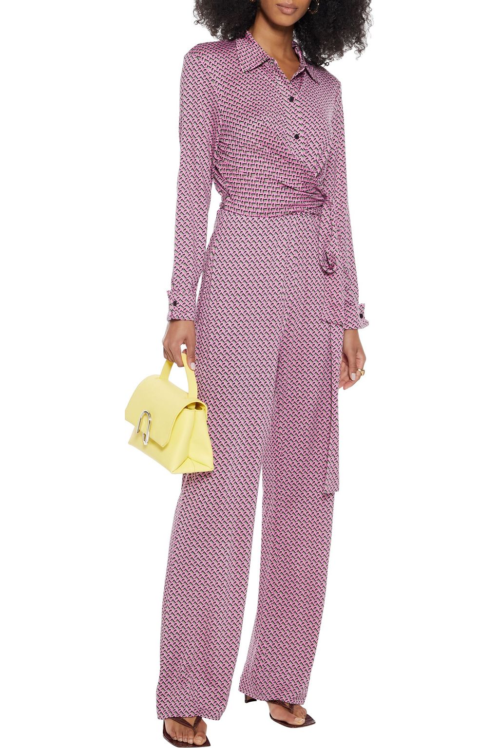 DIANE VON FURSTENBERG Michele wrap-effect printed silk-jersey jumpsuit