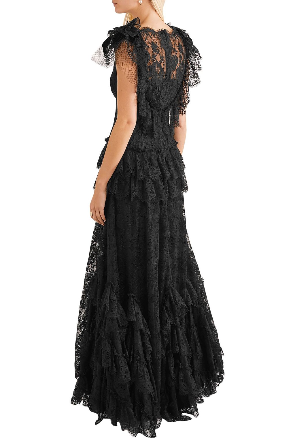 DOLCE&GABBANA Appliquéd embellished lace gown