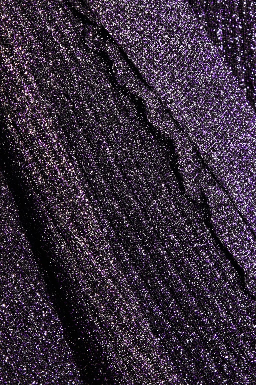 M MISSONI Ruffletrimmed metallic crochetknit mini wrap dress THE