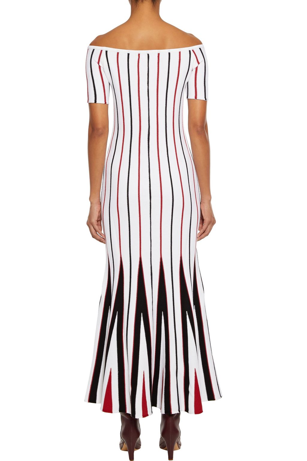 GABRIELA HEARST Medea off-the-shoulder striped wool maxi dress