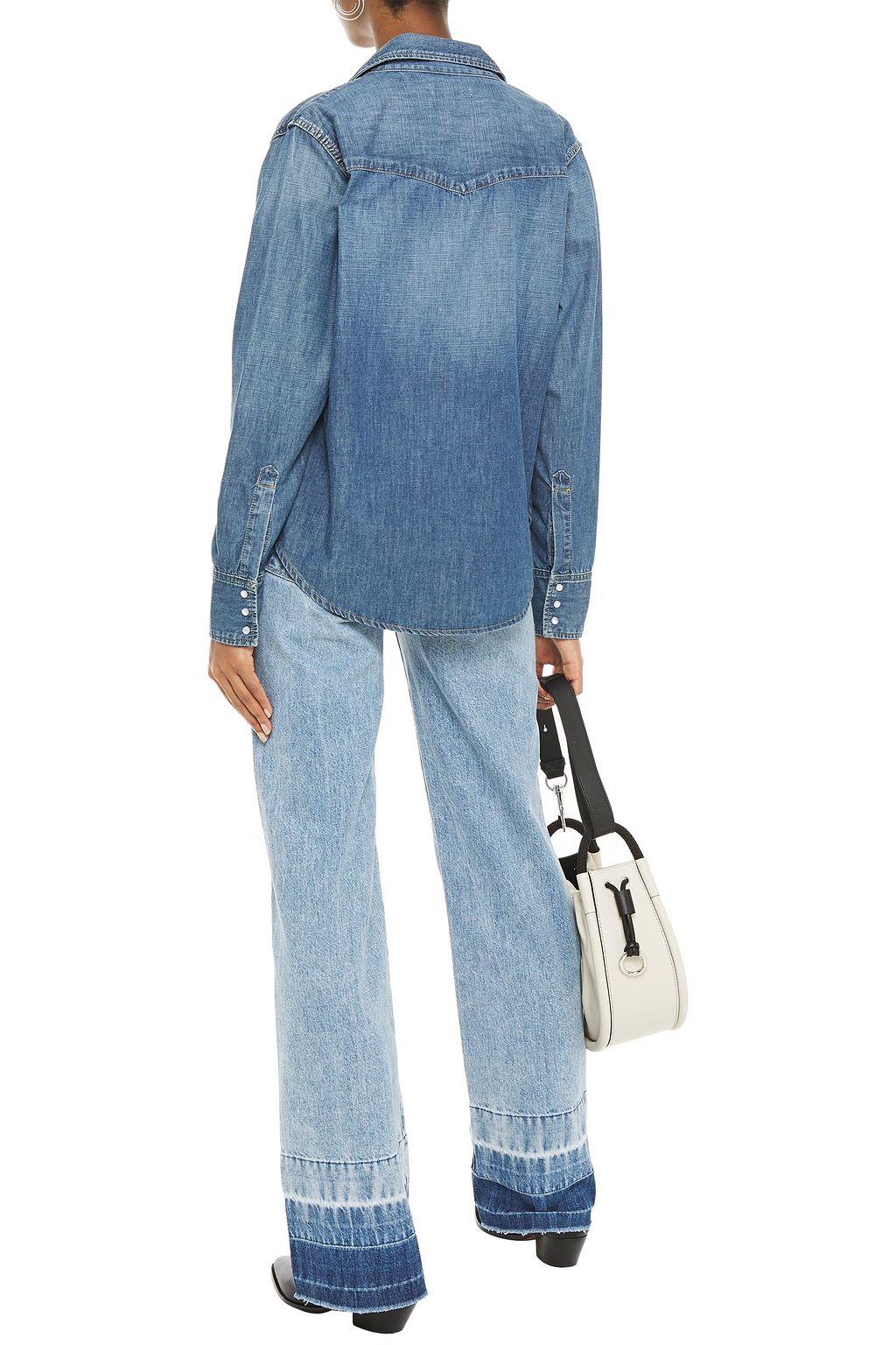 J BRAND Faded high-rise wide-leg jeans