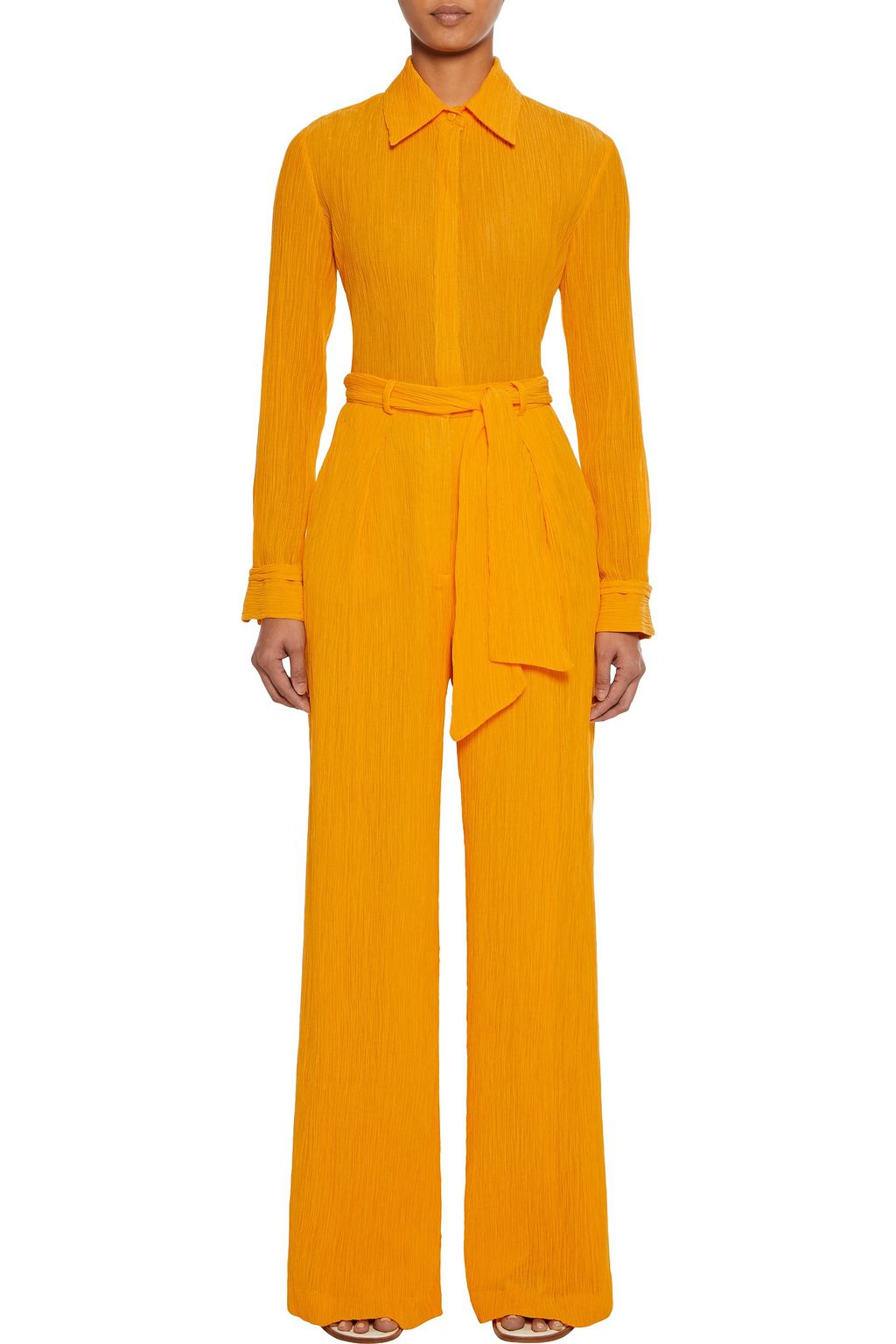 GABRIELA HEARST Thomazia plissé cotton and silk-blend wide-leg pants