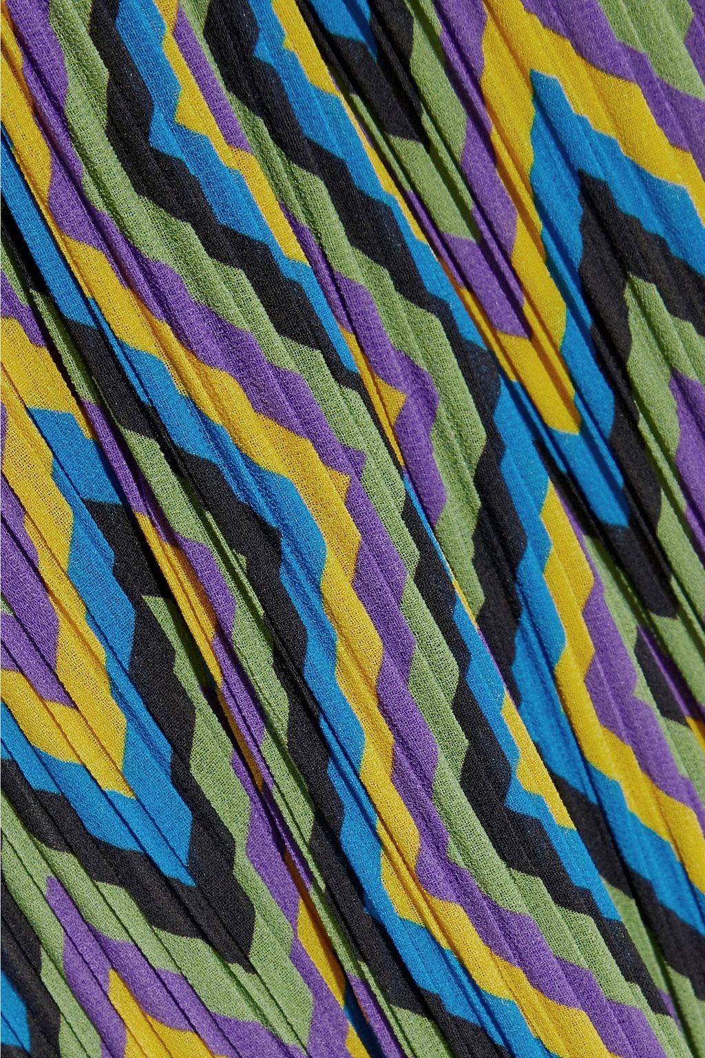 M MISSONI Printed plissé crepe de chine maxi skirt