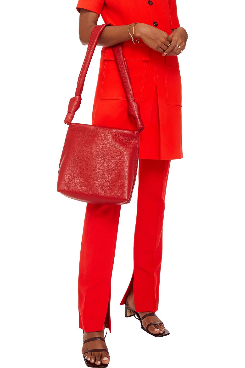 THE ROW Wander small knotted pebbled-leather shoulder bag