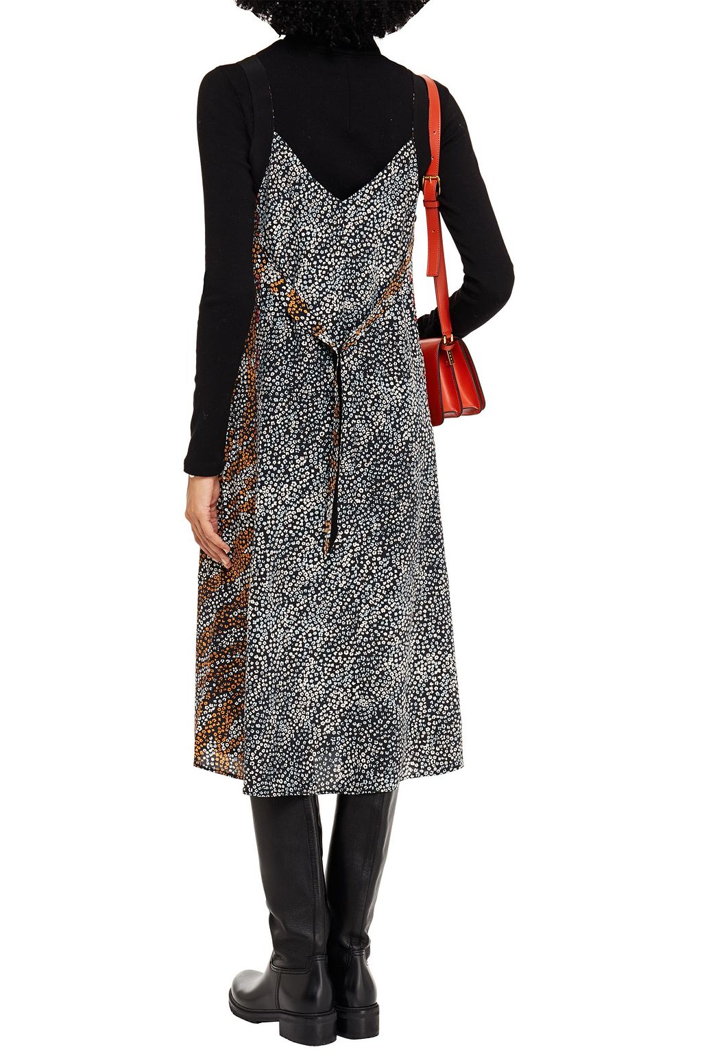 RAG & BONE Colette paneled leopard-print silk crepe de chine midi dress