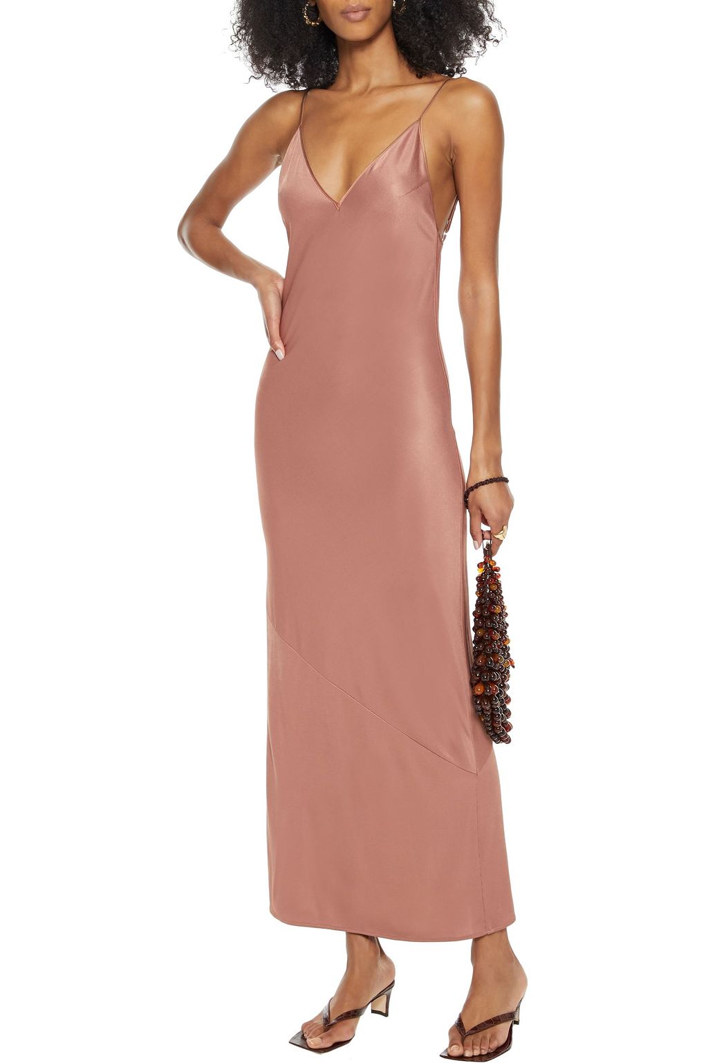 FLEUR DU MAL Slink Away open-back satin-jersey maxi slip dress