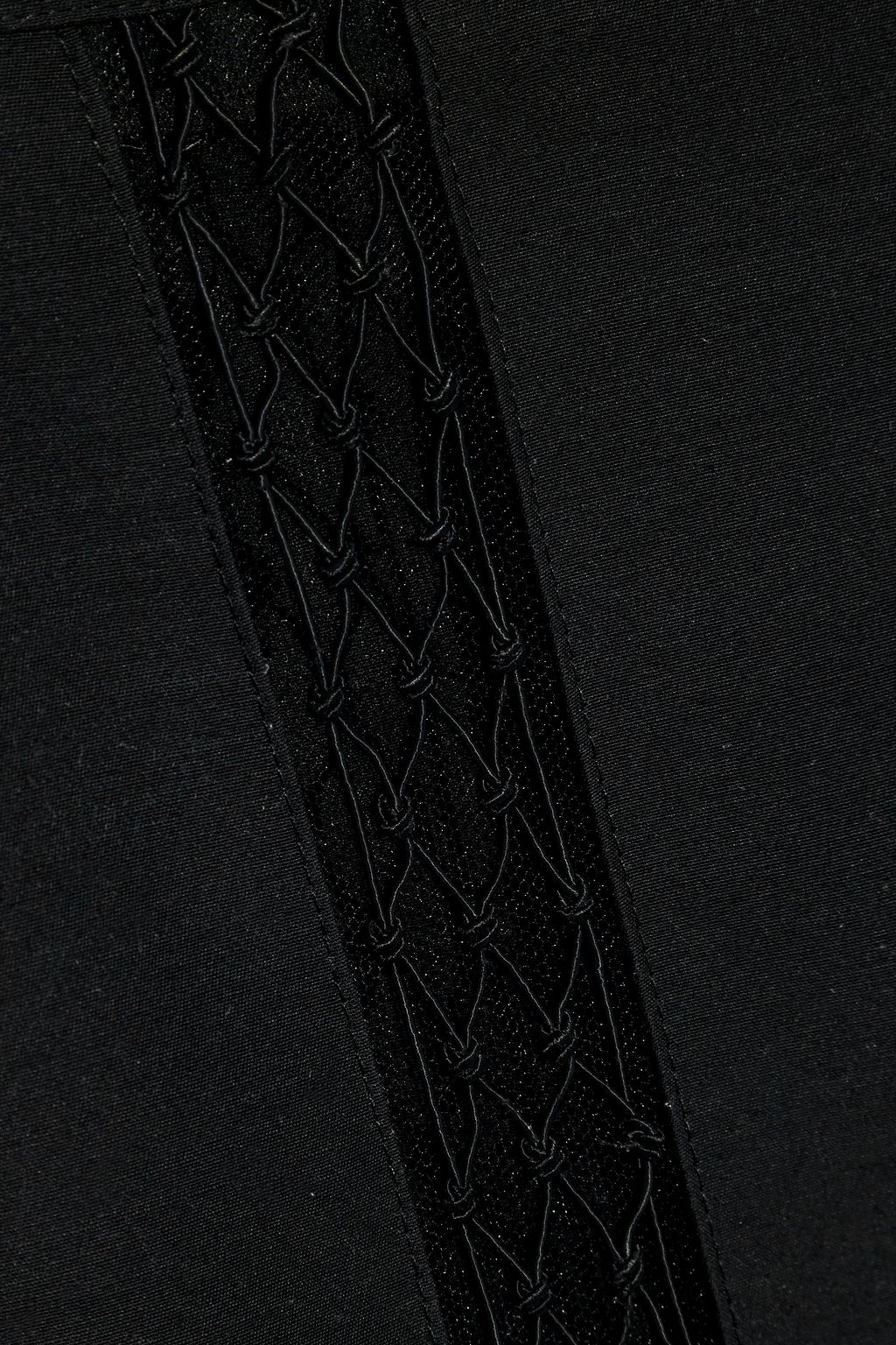 GABRIELA HEARST Fishnet-trimmed wool and silk-blend flared pants