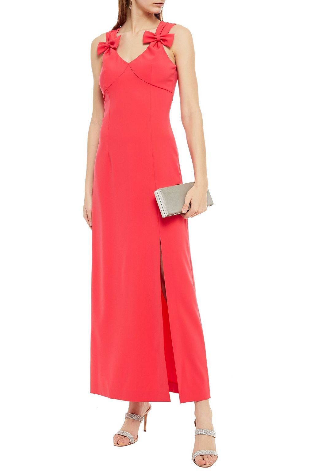 BOUTIQUE MOSCHINO Bow-embellished stretch-cady maxi dress