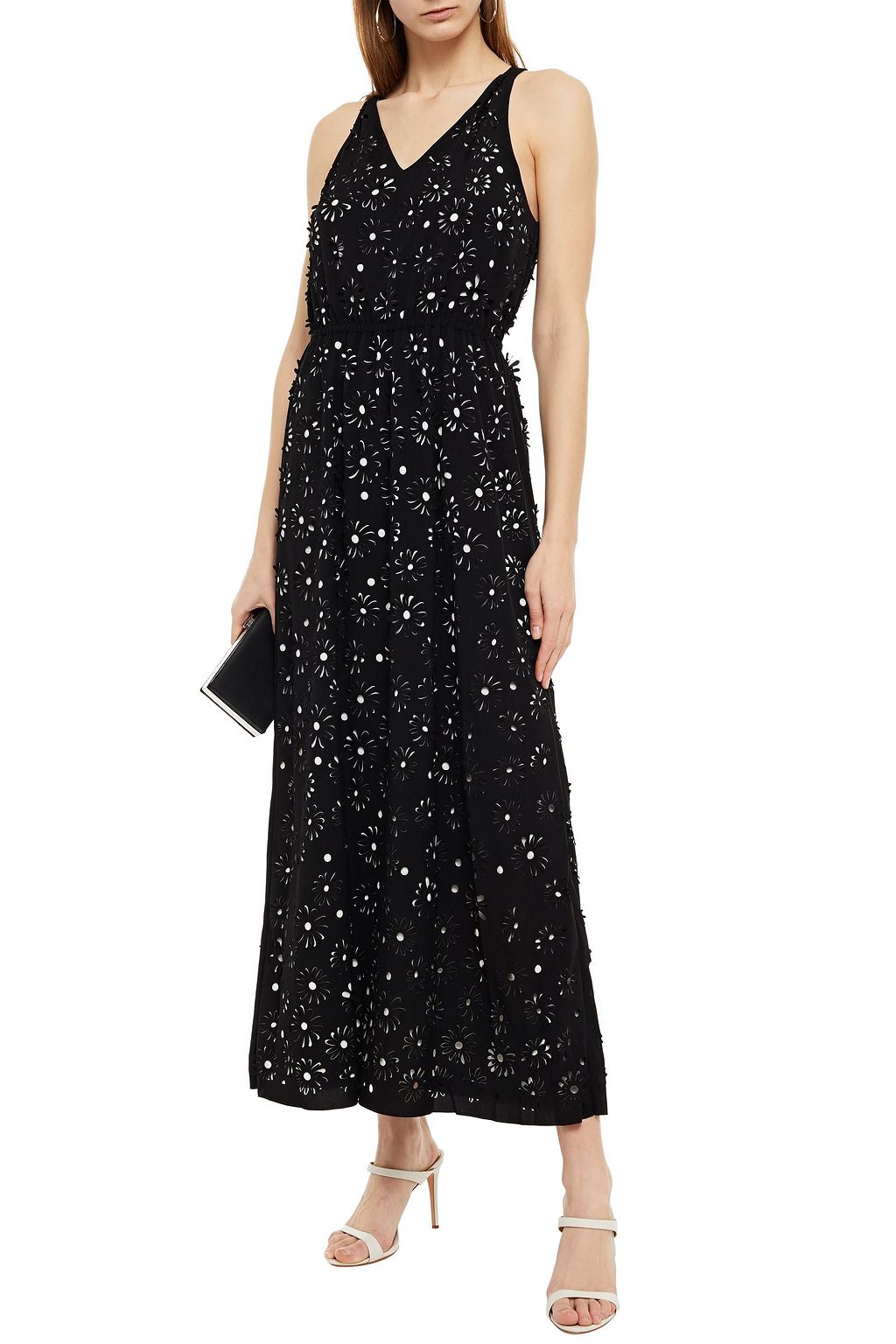 BOUTIQUE MOSCHINO Laser-cut crepe maxi dress