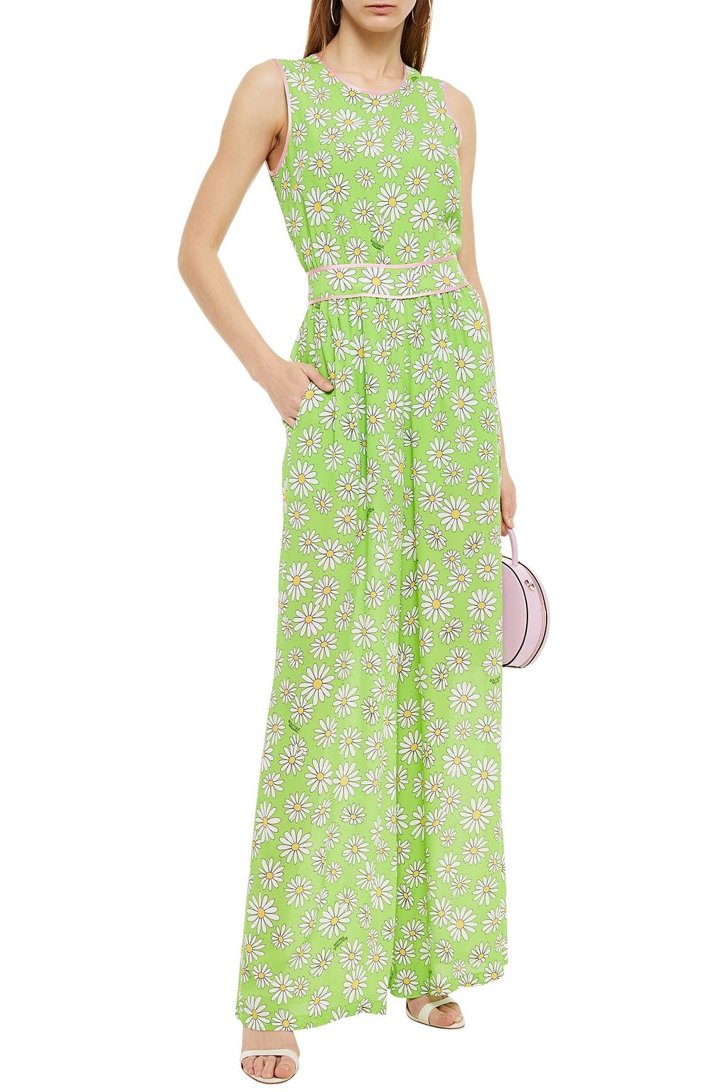 BOUTIQUE MOSCHINO Floral-print crepe wide-leg jumpsuit
