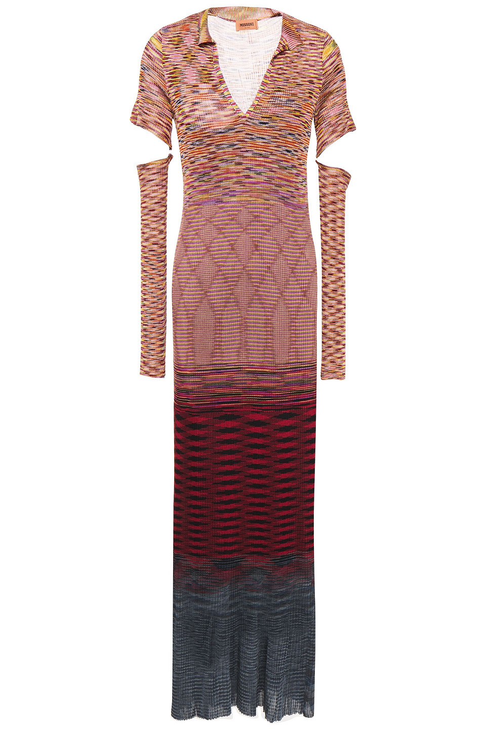 Missoni Woman Cutout Marled Ribbed-knit Maxi Dress Orange Size 44