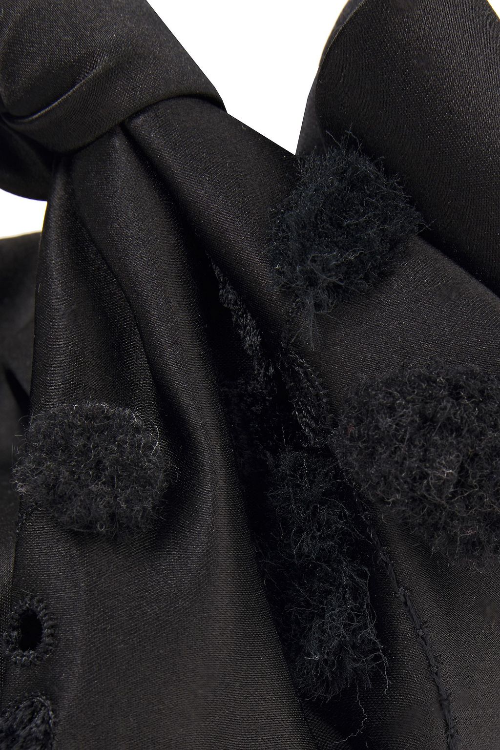 THE ROW Ascot small pompom-embellished embroidered satin tote