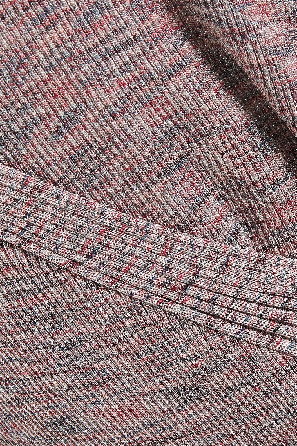 MISSONI Wrap-effect metallic ribbed-knit jumpsuit
