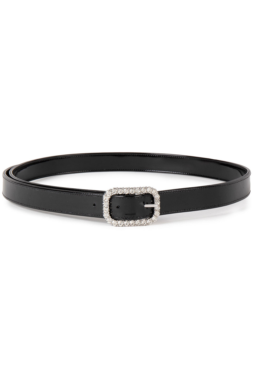 Alexandre Vauthier Woman Crystal-embellished Patent-leather Belt Black Size 80
