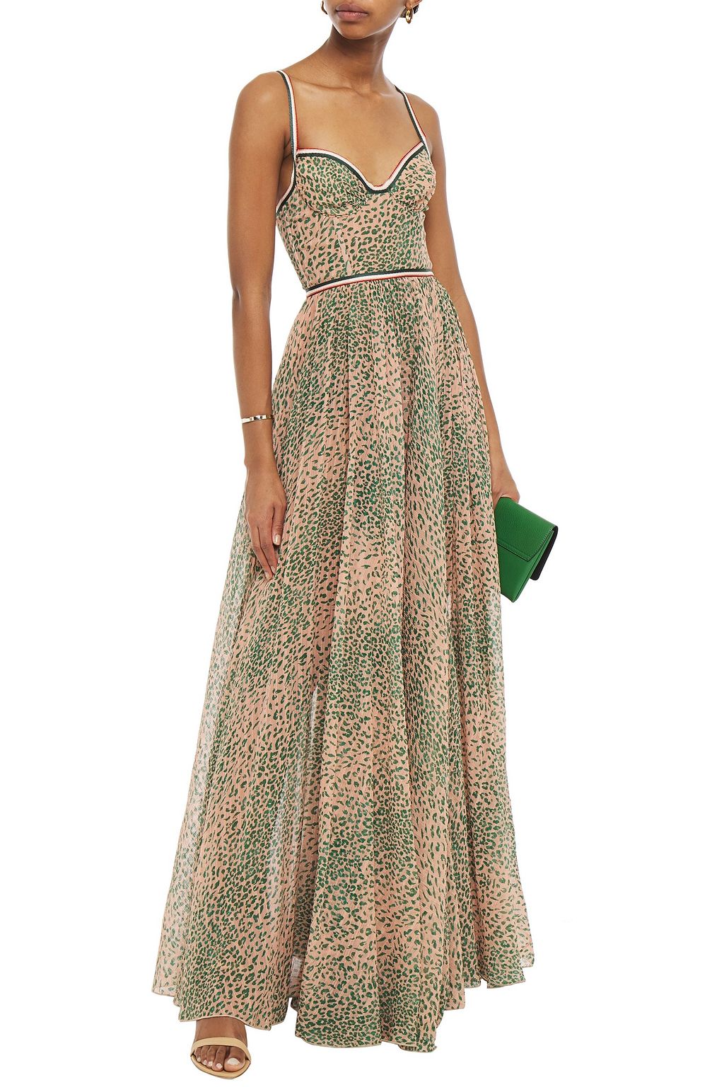 MISSONI Gathered printed cotton and silk-blend georgette maxi dress