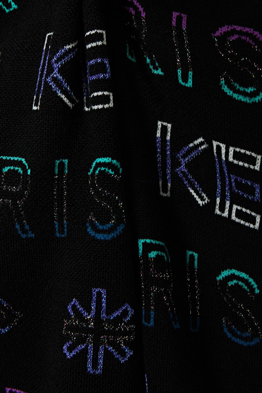 KENZO Metallic-trimmed jacquard-knit wool-blend hoodie