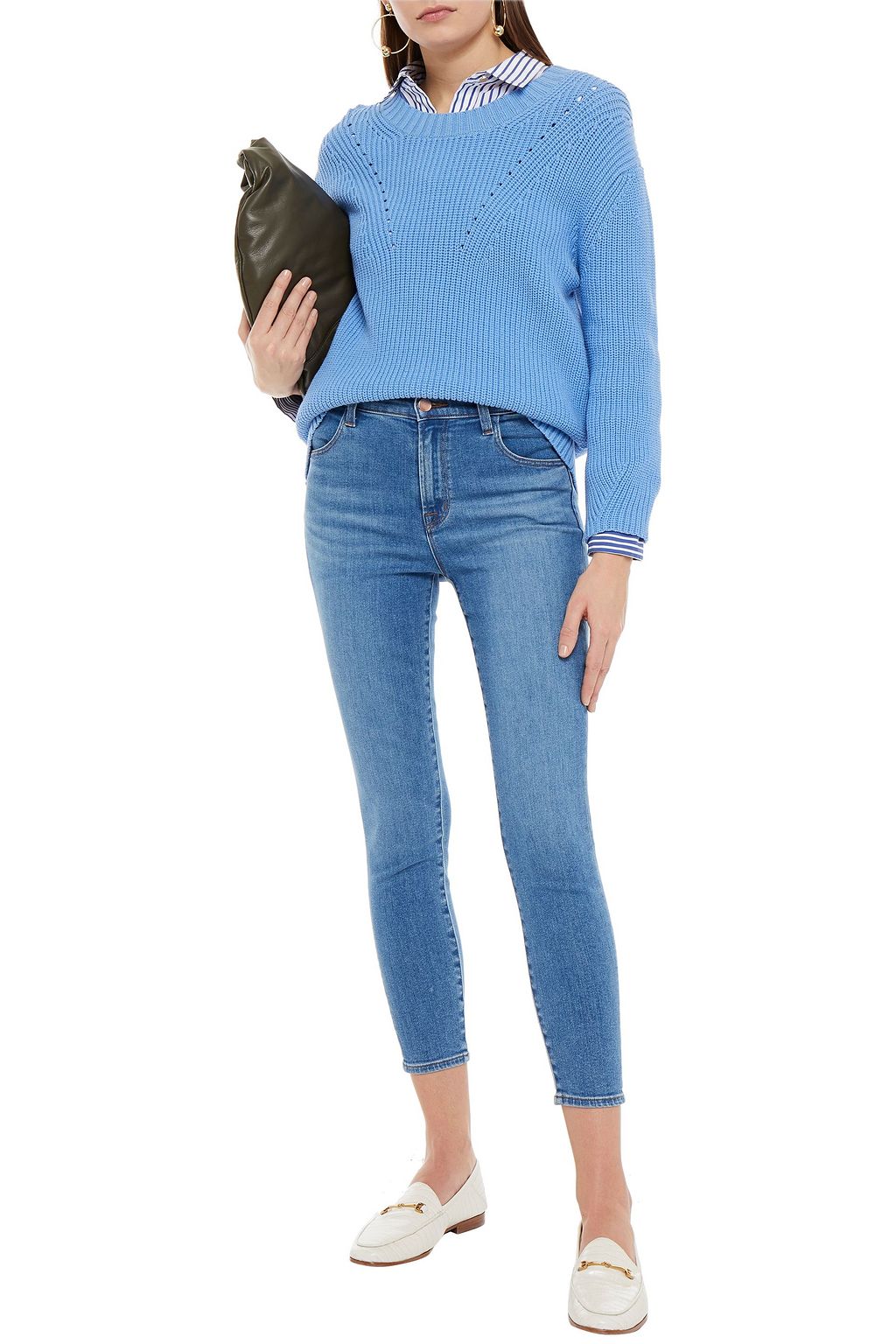 J BRAND Cropped high-rise skinny jeans