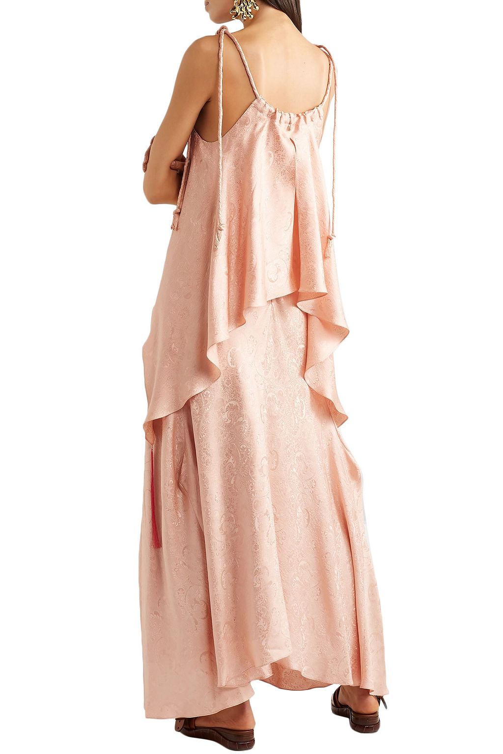 CHLOÉ Layered ruffled silk-jacquard maxi dress