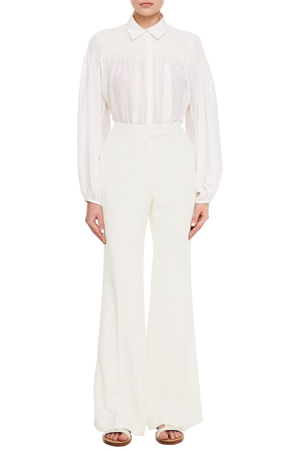GABRIELA HEARST Leda silk and wool-blend cady flared pants