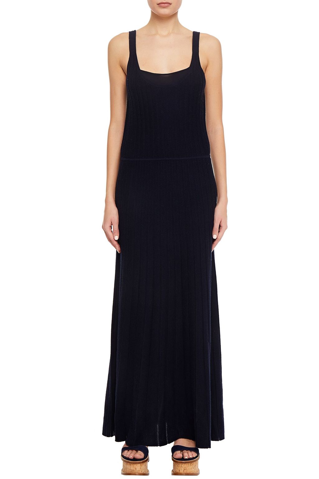 GABRIELA HEARST Josephine pointelle-knit cashmere and silk-blend maxi dress