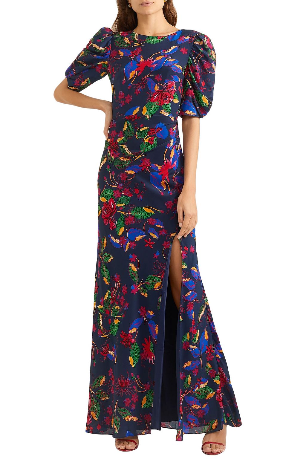SALONI Annie floralprint silksatin maxi dress THE