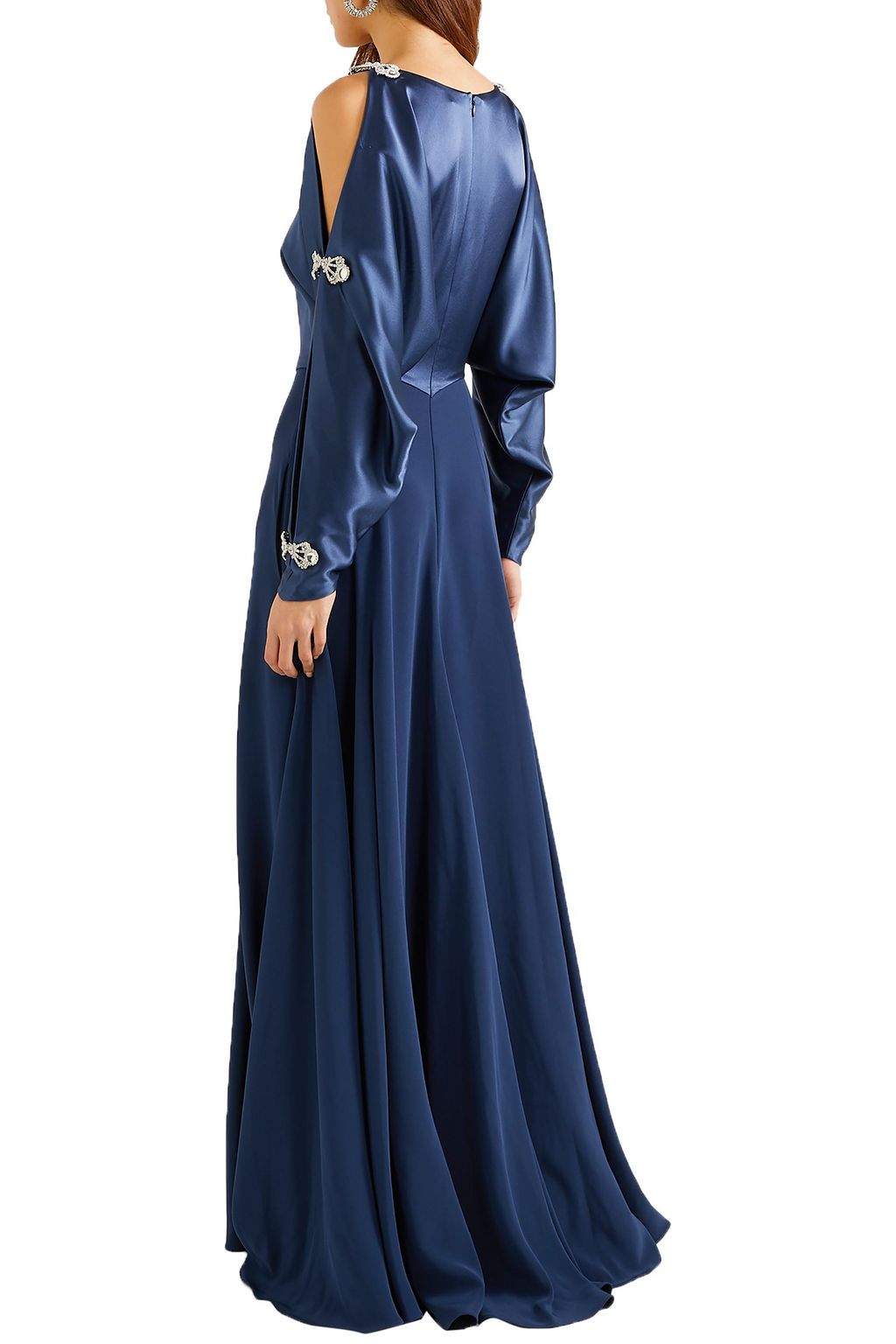 ALEXIS MABILLE Embellished cold-shoulder satin gown