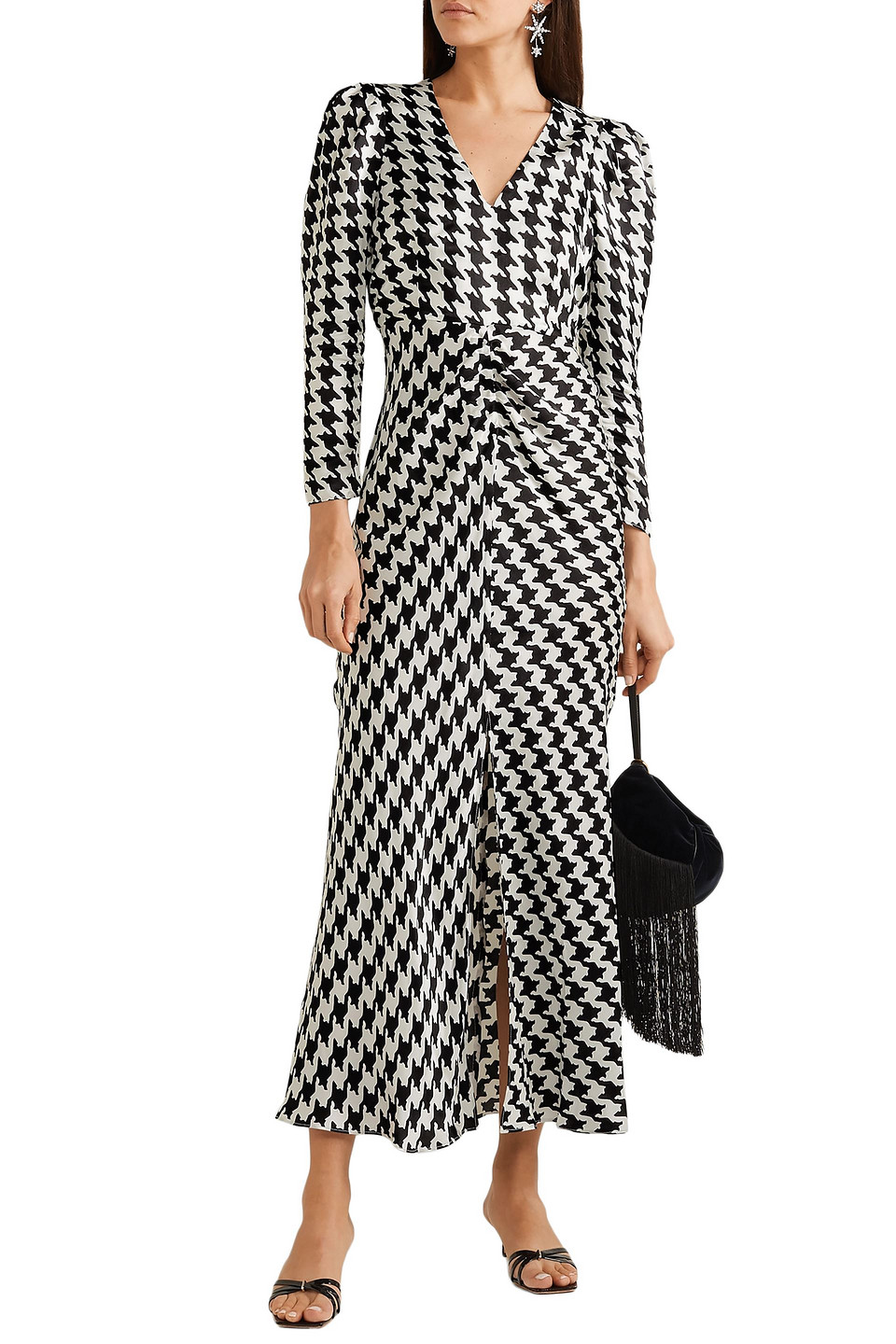 cap sleeve floor length dress
