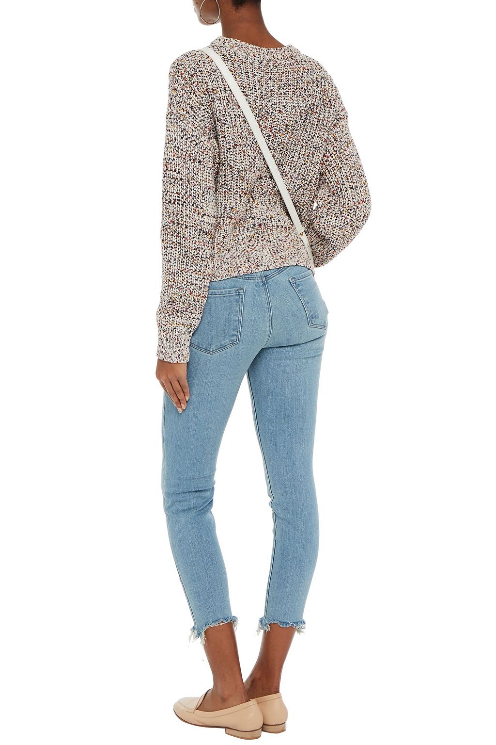 J BRAND Cropped frayed mid-rise skinny jeans
