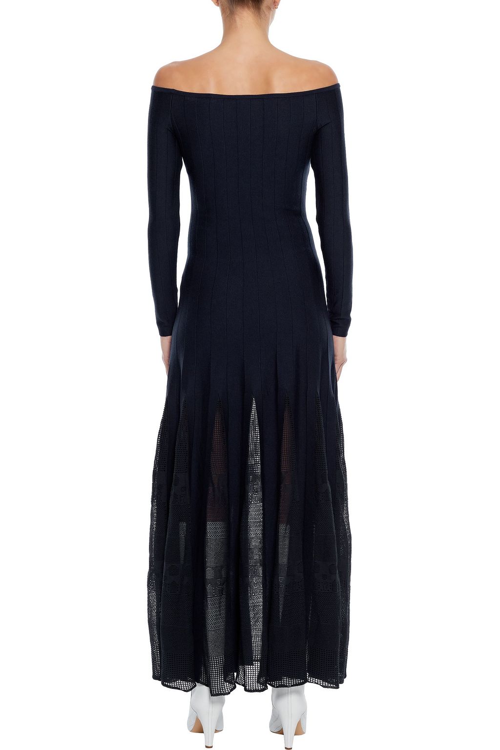 GABRIELA HEARST Sylvie off-the-shoulder pointelle-paneled wool and cotton-blend maxi dress