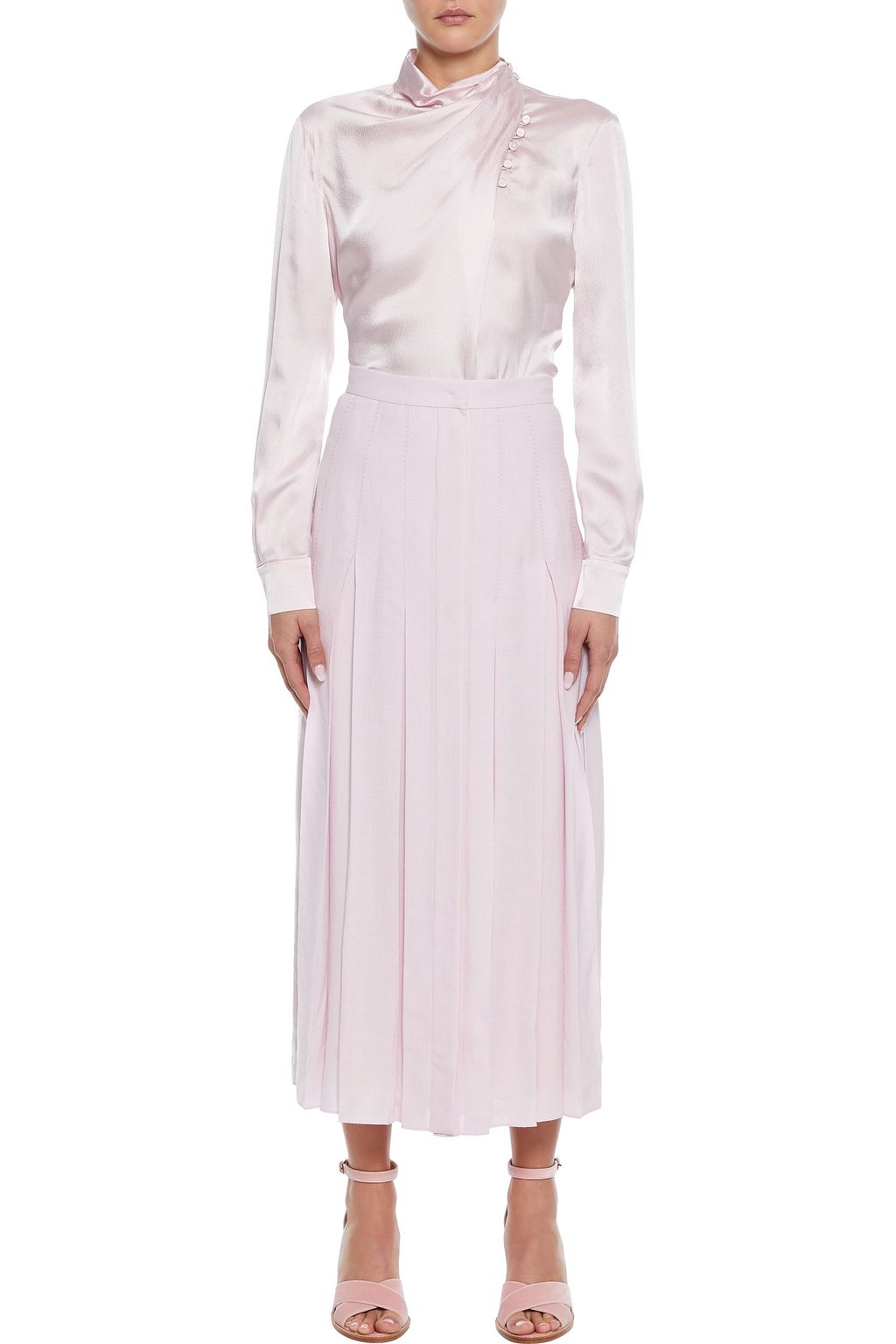 GABRIELA HEARST Marcelina draped hammered-silk blouse