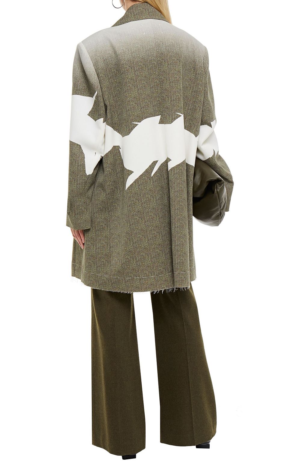 MAISON MARGIELA Oversized bleached herringbone wool coat