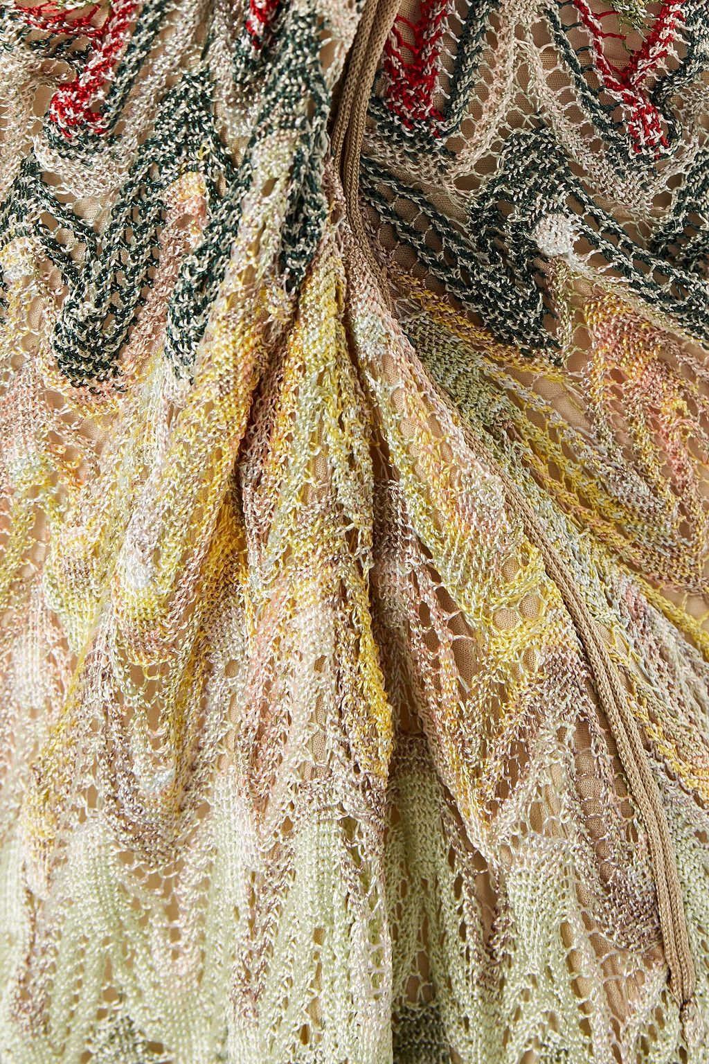 MISSONI One-shoulder twisted crochet-knit maxi dress