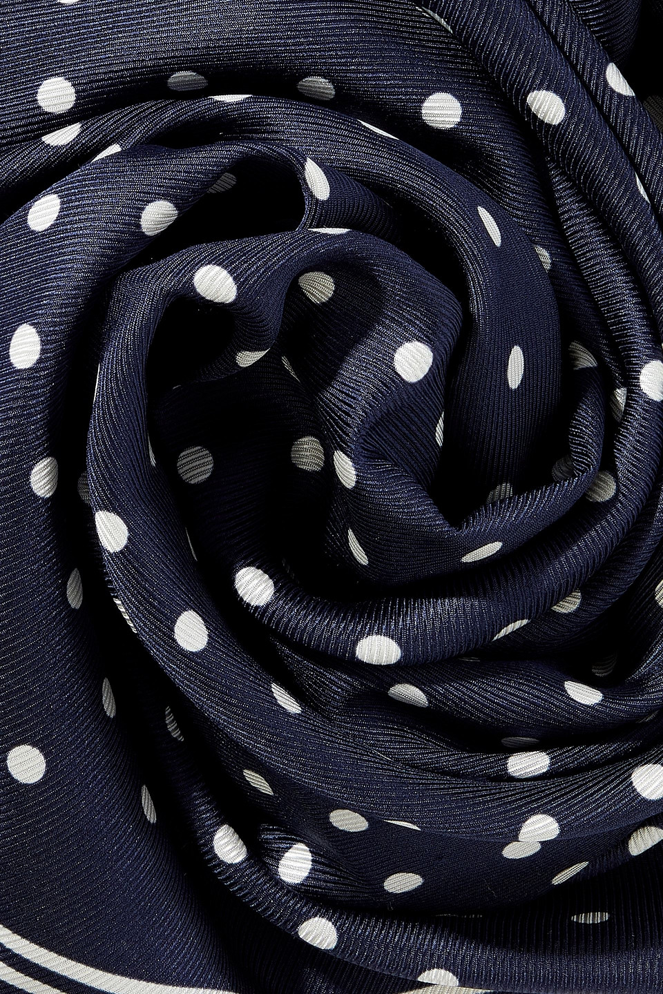 Click to view more detailed imagery on our partner's website Gabriela Hearst Sebastian Polka-dot Silk-twill Scarf In Navy