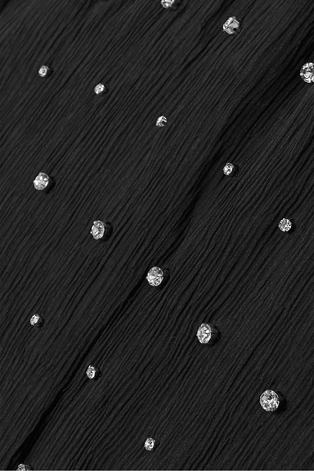 RETROFÊTE Hedy crystal-embellished silk-georgette mini dress