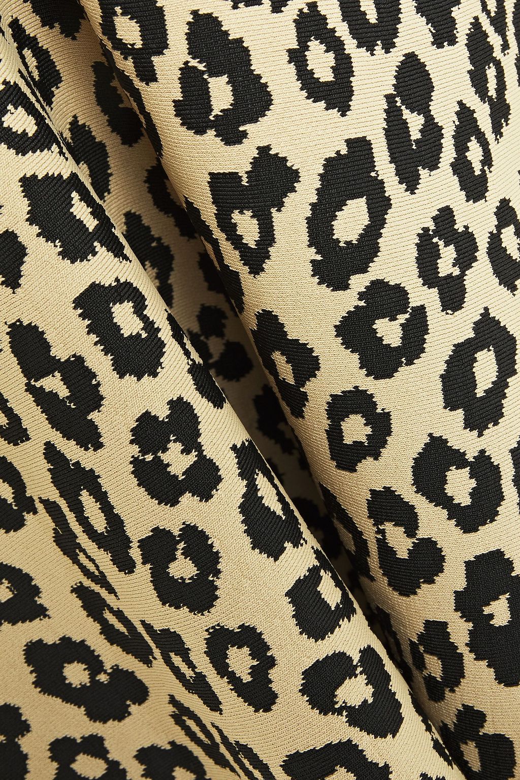 THEORY Fluted leopard-print intarsia-knit skirt