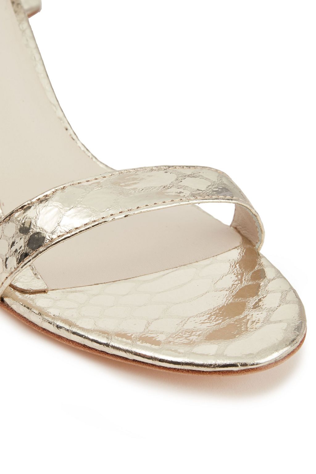 ALICE + OLIVIA Metallic snake-effect leather sandals