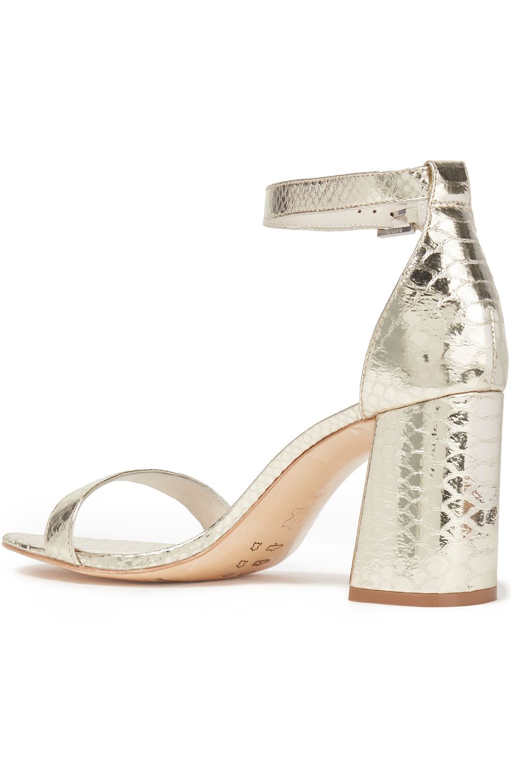 ALICE + OLIVIA Metallic snake-effect leather sandals