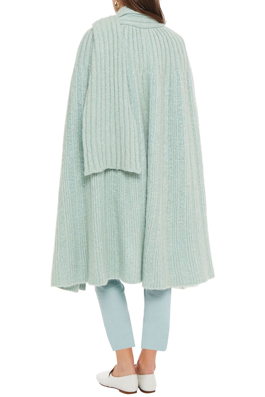 MISSONI Draped ribbed-knit cape