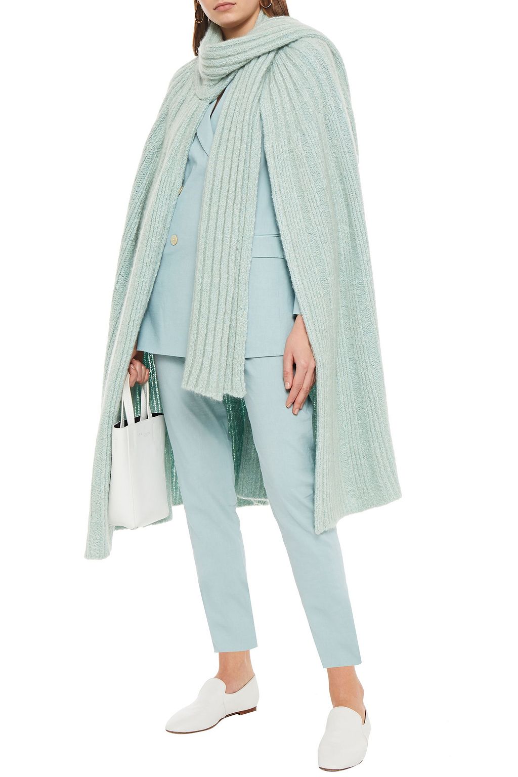 MISSONI Draped ribbed-knit cape