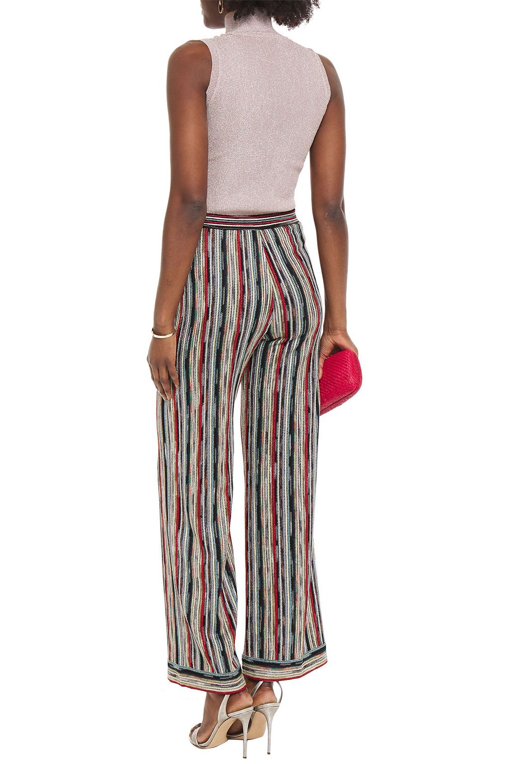 MISSONI Metallic crochet-knit wide-leg pants